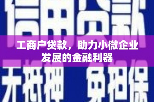 张家界工商户贷款，助力小微企业发展的金融利器
